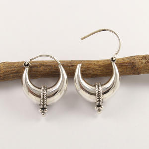 Pendientes de estilo aro casuales 6,5 gramos lisos sin piedra gran calidad 925 joyería de plata esterlina sólida pura joyería de moda - Product Image 2