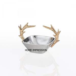 Conception de nid en fonte d'aluminium bol fantaisie en aluminium forgé fruits servant des bols en métal martelé en forme de fil métallique bols en métal coulé - Product Image 3