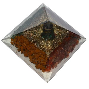 Supplier of Four Color Stone Orgone Pyramids with Spiral Point : Four Color Stone Orgone Pyramids with Spiral Point For Sale - Product Image 1