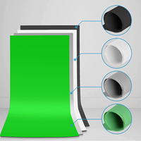 Accessoires de studio photo E-reise Ensemble de studio photo Kit d'éclairage parapluie boîte à lumière LED Support de fond Support de fond Toile de fond 4 couleurs