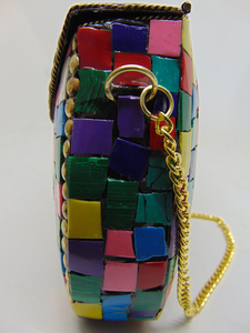Multi en métal Fait À la Main Mosaïque pierre sac à main embrayage - Product Image 3