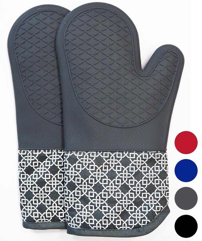 Printed Oven Mitts Cotton Silicone Oven