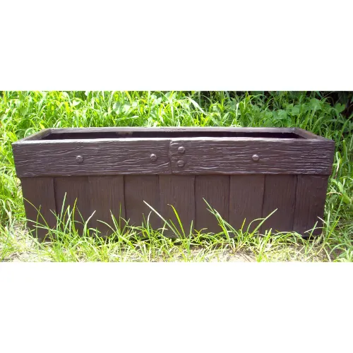 KNT Wholesale FRP new 2022 Planter Long Big Trending Decorative Pot fiberglass Big Wood Rectangle Outdoor Indoor Home garden