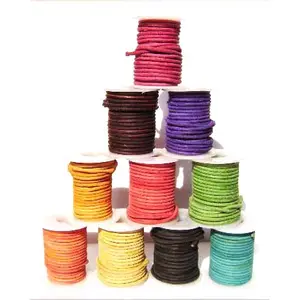 สายหนังแท้ขนาด1มม. และ8มม. สไตล์โบราณสำหรับงานประดิษฐ์ทำด้วยตัวเองเครื่องประดับสไตล์วินเทจ - Product Image 1