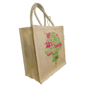 Nueva llegada respetuoso con el medio ambiente logotipo personalizado impreso yute Lino bolsa de compras tela natural reciclable reutilizable Bolsa De yute - Product Image 2