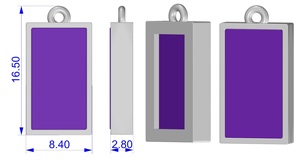 Labradorite — pendentif en plaqué or, monture en argent avec offrant un voile de 16 MM, de forme rectangulaire - Product Image 2