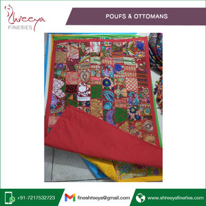 Attrayant Tribal Boho Pattern Floor Pouf Ottomans Nouveau Design Coton Tissu pour Mariage Élégant et Unique - Product Image 6