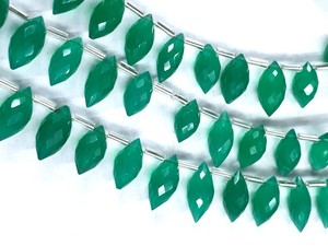 Qualité supérieure 8mm Naturel Vert Onyx Bracelet Semi-Précieux À Facettes Briolette Riz Forme Noir Couleur Pierre Perles - Product Image 2