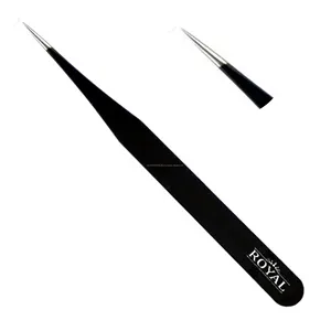 Professional Stainless Steel Pointed Tweezers Eyelash Extension Custom Logo Nail Art Magnetic Tweezers