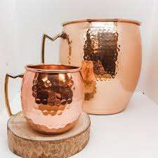 Tasse en cuivre pur fait à la main moscou Mule tasse en cuivre ensemble de quatre pièces pour pièce polie faite à la main - Product Image 4