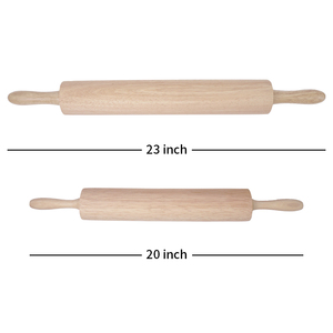 Rouleau à pâte en caoutchouc de hêtre et bois, fabrication fabriqué à taïwan, avec poignées, 1 pièce - Product Image 4