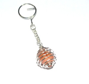Carnelian Healing Gemstone Tumbled <b>Keyring</b> Elegant Keychain for Displaying Your Keys - Product Image 1
