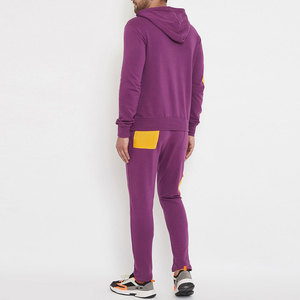 Men's Streetwear Custom Yellow Pockets Hoodie With Matching Track Pants Sweat Suit Set - Product Image 2