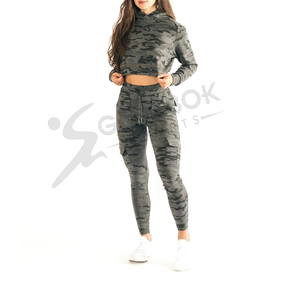 Pantalon Cargo Fitness Gym d'entraînement pour femmes, pantalon de jogging, camouflage pour femmes, nouveauté 2022, vente en gros, qualité supérieure, personnalisé, décontracté, 2 pièces - Product Image 2
