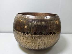 Pots de fleurs et jardinière de jardin en métal antique rond martelé en argent brillant le plus demandé à un prix raisonnable d'Inde - Product Image 6