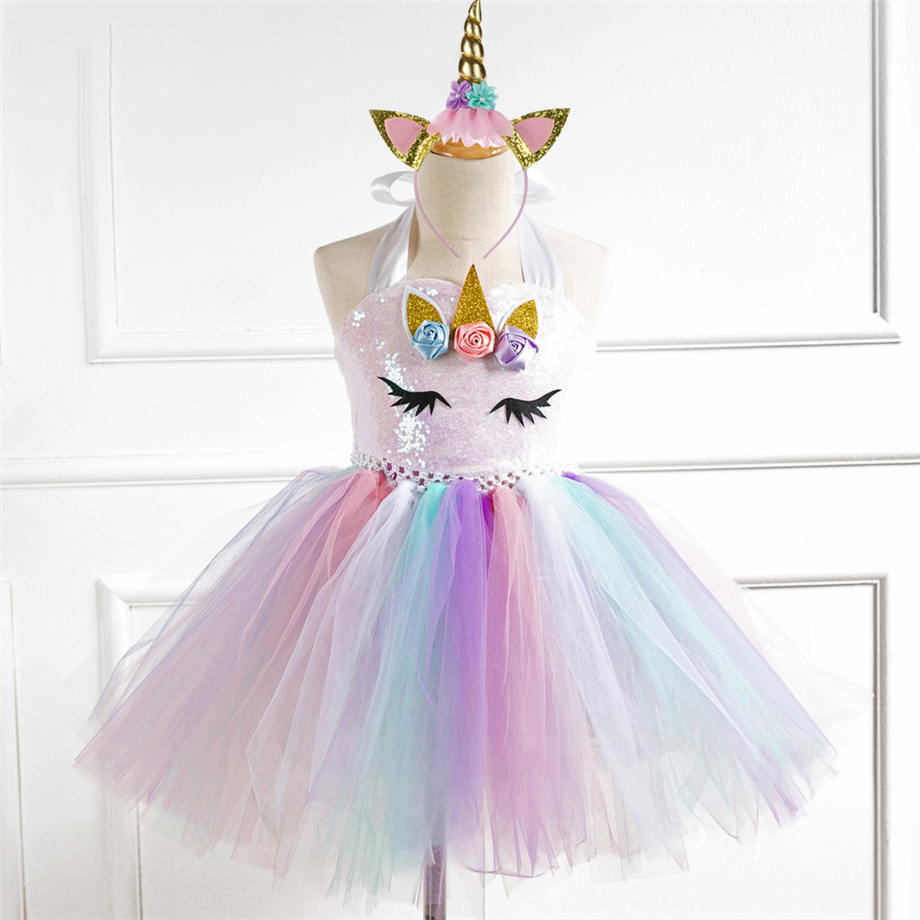 birthday princess tutu dress Girls Pink Birthday Princess Dress Children Cute Dress