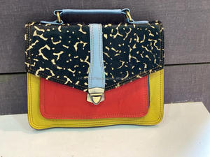 Sac à main mode femme sangle unique sac à bandoulière en cuir véritable recyclé doublure en Nylon fermeture à glissière sac à main coloré motif de bonbons - Product Image 2