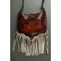Nouveau sac bandoulière en cuir véritable pour femme, style bohème, avec pierre turquoise vintage, franges et chaîne, sac toutes saisons pour filles