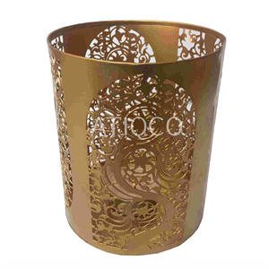 Indian Metal Iron Votive Roly Poly Chitai Diseño último y moderno Metal Gold Candle Bowl Atractivo Metal Tealight Holder - Product Image 4