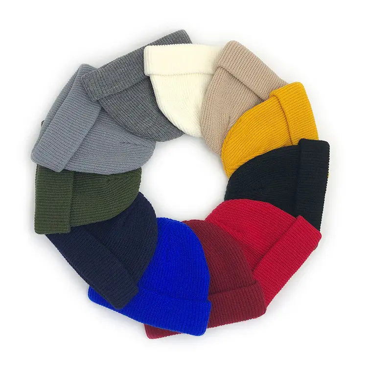 New design cap hate wholesale Unisex Double layer Warm Winter Ski Hat Beanie Customized Solid Color Plain Beanie Warm cap hat