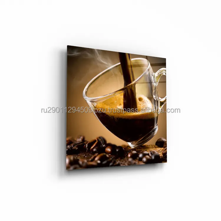 Painting on glass cup of coffee great gift novelty & creative home decoration from manufacturer
