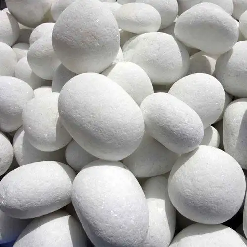 Wholesale White marble natural pebbles stone for landscaping gardening.
