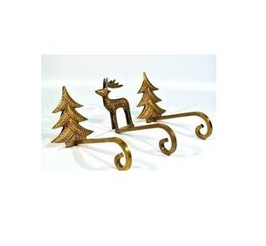 Set of 3 Elegant Brass Metal <b>Stocking</b> <b>Holders</b> for <b>Christmas</b> Decorations - Product Image 1