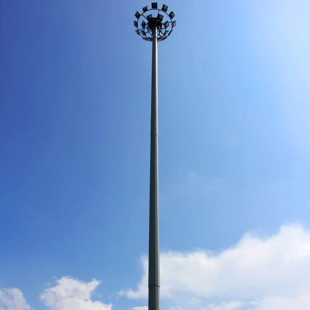 Polygonal 30M Flood Light Mast Pole-30M-Nhúng Nóng Mạ Kẽm Cao Mast Đèn Post - High Mast Đèn Bài LED Flood Light