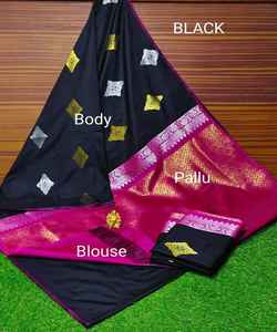 Banarasi Soie Jacquard Saree avec Chemisier Femmes Porter Dames Fête Festival Usage Quotidien Doux Coton Soie Sari En Gros Bas Prix Vêtement - Product Image 4