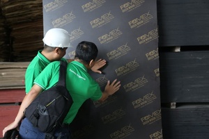 Contrachapado Recubierto de Película de 18 mm Fabricado en Vietnam, Tablero de Chapa de Melamina para Construcción Moderna, Superficie Negra E0, Encofrado de Hormigón para Hoteles, 1 Año - Product Image 3