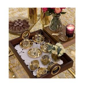 Bandeja de servicio de trabajo islámico de madera de mango, bandeja de servicio de comida de madera maciza con forma personalizada hecha a mano para gran oferta - Product Image 6