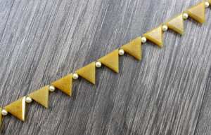 Natural Yellow <b>Aventurine</b> Gemstone 16 Pieces Faceted Trillion Shape Semiprecious Stones Briolette Beads Wholesale - Product Image 2