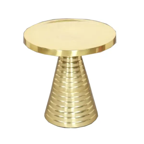 Aluminium cast small gold metal side table