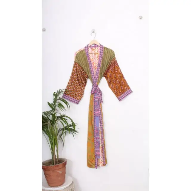 Kimono de seda con estampado Floral para mujer, Kimono de seda con estampado Floral, Estilo Vintage, para natación, estilo japonés