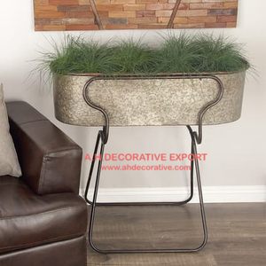 La maceta de hierro más vendida para el hogar Estilo único Maceta de hierro galvanizado de metal Decoración para jardín Sala de estar Venta al por mayor Barato - Product Image 2