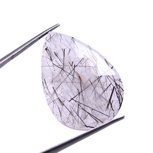 Cuarzo turmalinado Natural, piedra preciosa de pera facetada suelta de corte rosa, tamaño calibrado de 22x32mm para fabricación de joyas, precio al por mayor - Product Image 4