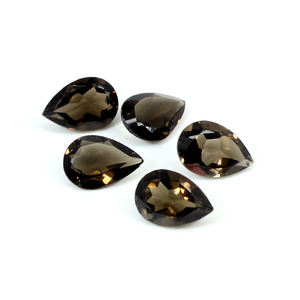 5ชิ้นหินควอทซ์สีควันธรรมชาติขนาด7x10มม. 9.3ตัดลูกแพร์อัญมณีสีน้ำตาลทำด้วยมือแบบหลวม - Product Image 4
