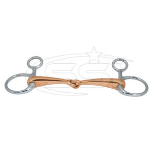 Mors à bride en D de haute qualité en acier inoxydable et rouleaux en cuivre, confortable pour la bouche du cheval, bleu - Product Image 3