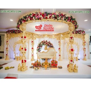 Mandap de Boda de Madera Real y Rústico, Último Modelo en Decoración Floral, Mandap de Madera para Bodas, Decoración de Mandap Deslumbrante, Evento en EE. UU. - Product Image 1