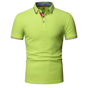 Polo à manches courtes de meilleure qualité 100% coton couleur unie tissu tricoté ODM approvisionnement anti-rides caractéristiques - Product Image 6