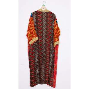 <b>Women's</b> Elegant Bohemian Indian Floral Silk Sari Kimono <b>Robe</b> Drawstring Closure Quick <b>Dry</b> for Spring Summer Autumn Beach Wear - Product Image 6