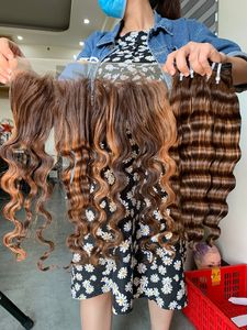 Extensiones de Cabello Humano Súper Doble Trama con Cierre y Frontal Ondulado de Vietnam - Product Image 4