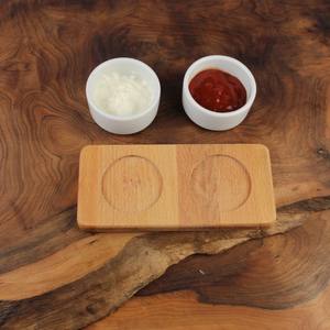 Plateau de service en bois de manguier d'acacia Plateau à sauce en bois naturel - Product Image 2