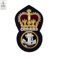 Écusson brodé à la main OEM, motif or et sequins, pour blazer et chapeau, personnalisé, 3D, écologique, à coudre, brillant