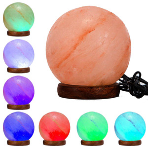 Sphère en matériau organique rose de l'Himalaya, sculptée à la main, alimentée par USB, décoration d'intérieur, purification de l'air, certifiée ISO9001 - Product Image 2