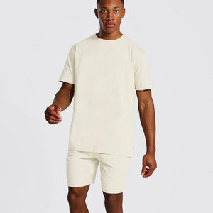 Camiseta de manga corta y pantalones cortos con contraste de cuello redondo, conjunto de verano, diseño personalizado - Product Image 5