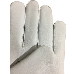 Gants de moto en cuir blancs, longueur poignet, respirants, design uni, doublure en coton, pour les voyages en plein air, les sports, printemps-été - Product Image 4