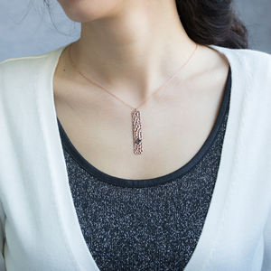 Martillado Vertical delgada barra colgante encanto de trébol colgante turco de la joyería de la plata esterlina 925 al por mayor - Product Image 2