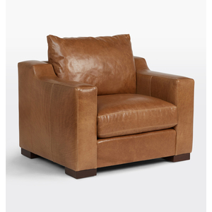 Sofá de cuero genuino de lujo para sala de estar, conjunto de muebles funcional, sillas de un solo asiento, color marrón - Product Image 1