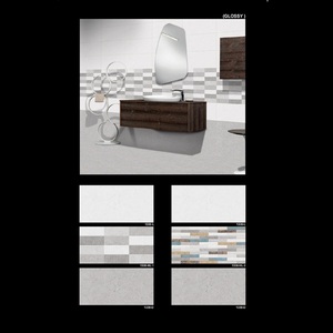 Carrelages muraux émaillés de couleur grise 3d design hotels salle de bain 30x60cm - Product Image 4